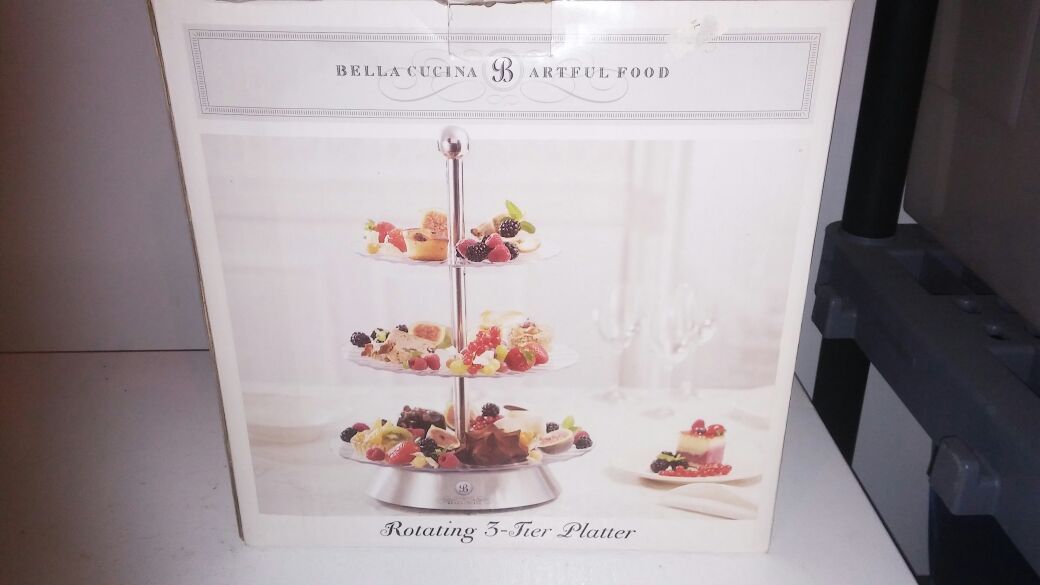 Rotating 3-Tier Platter by Bella Cucina Artful Food
