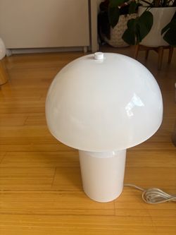 White metal table lamp