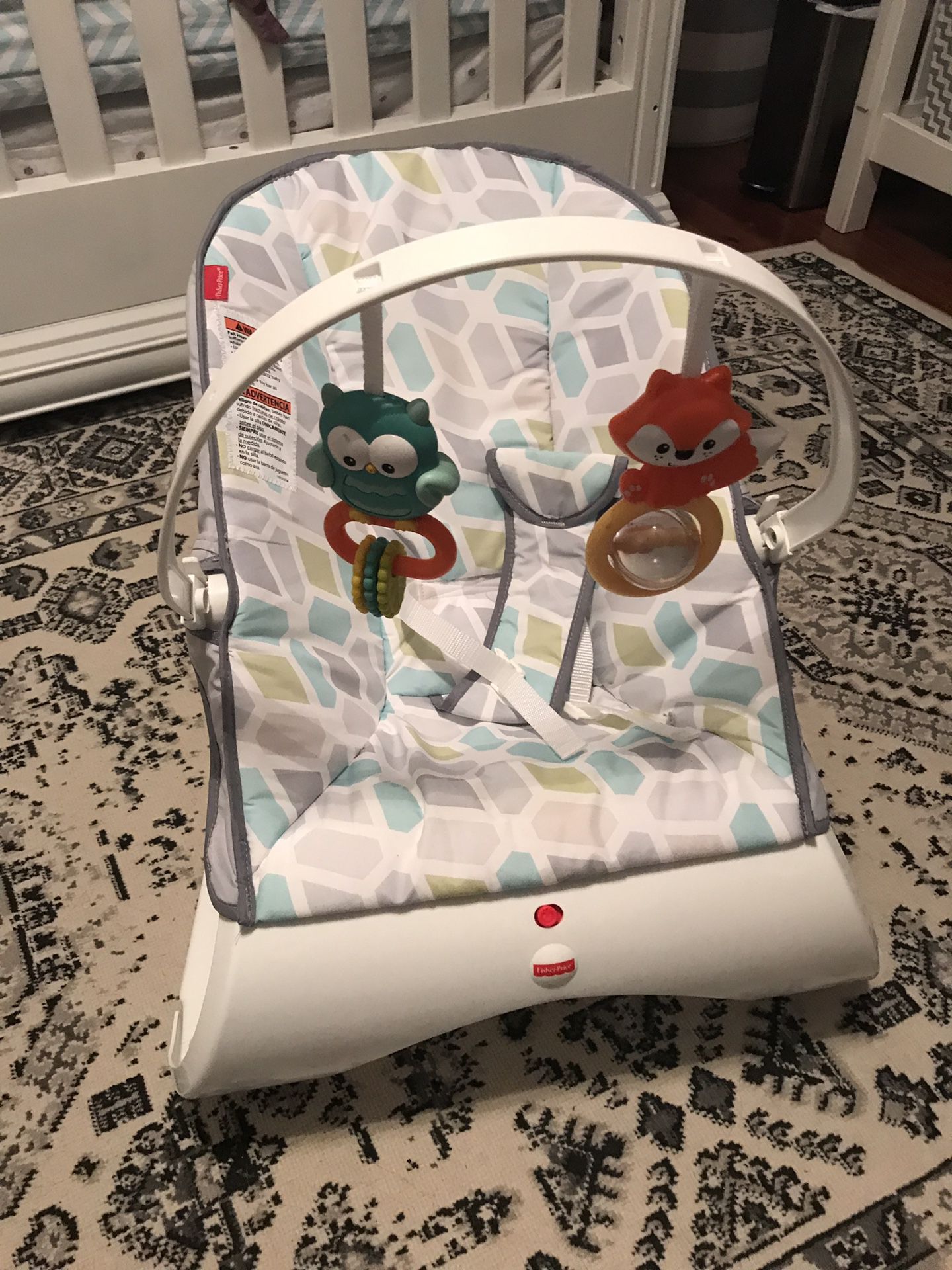 Fisher-Price Comfort Curve Bouncer - Curvy Teal - Like New