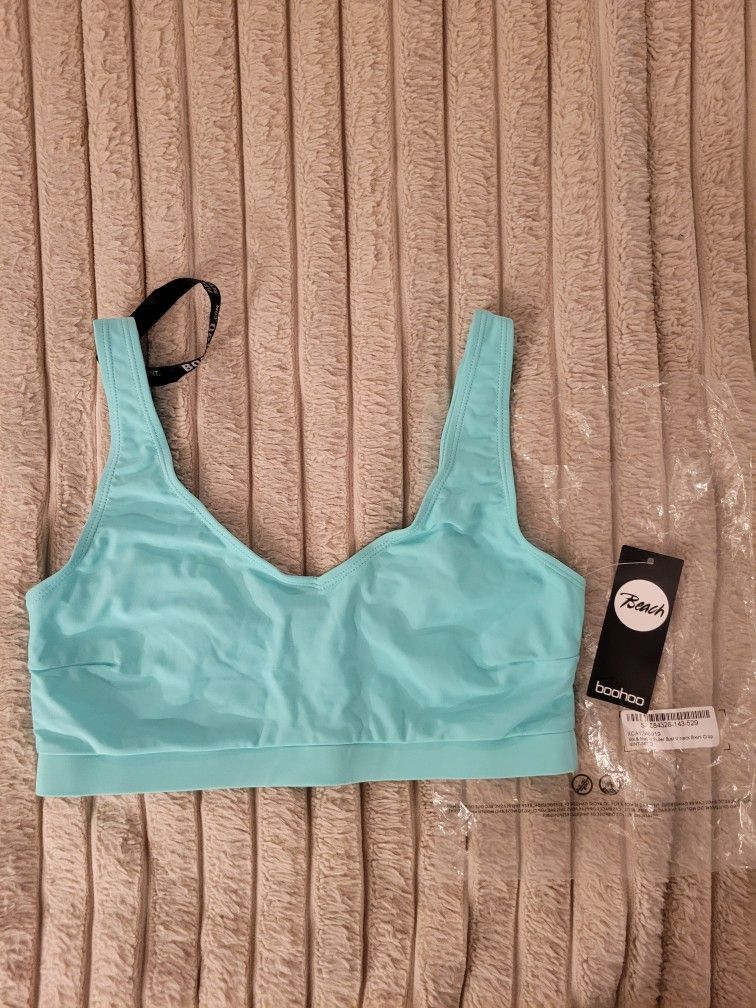 Fuller Bust V Neck Bikini Top. Mint Color. 36DD