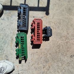 Cast Iron Model Train Cars. (4)