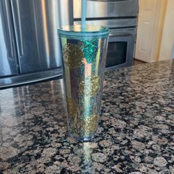 Starbucks Gold Glitter Polka Dot Tumbler Cup 24 oz. New Venti Holiday