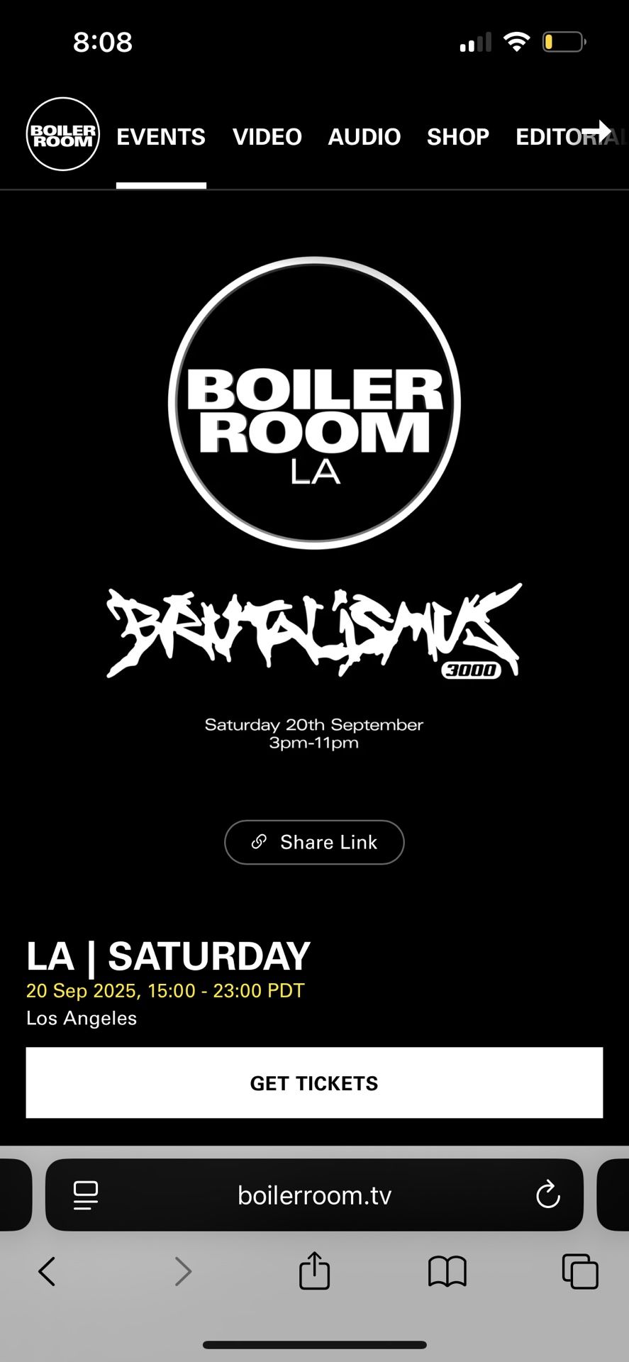 Brutalismus 3000 Boiler room LA Saturday 9/20 