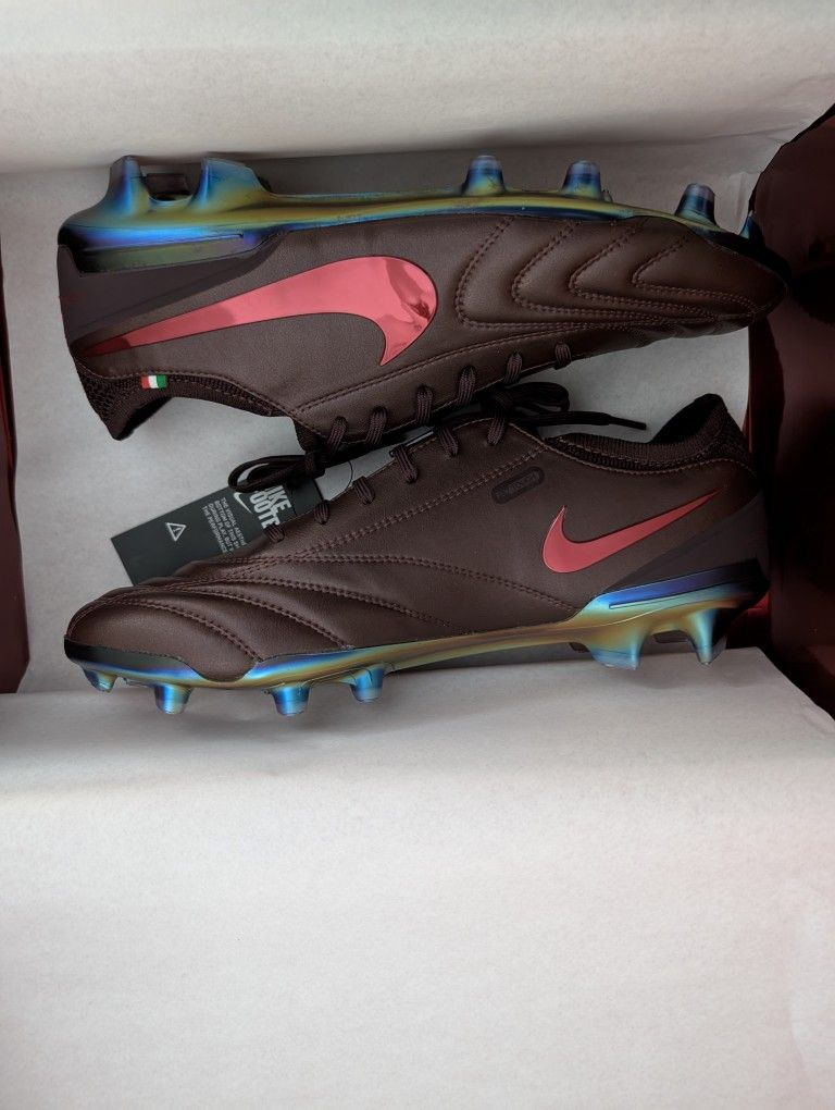 NIKE TIEMPO LEGEND 10 ELITE LUXE FG MONTEBELLUNA LEATHER PORT WINE Sz 10
