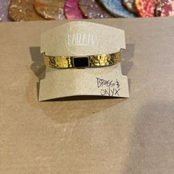 Brass and Onyx Bracelet