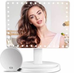 LED Makeup Mirror with Lights 9x12” with touch sensor. Usb / or Batteries-