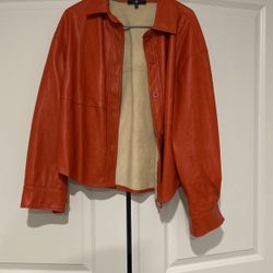 Burnt Orange Faux Leather Jacket