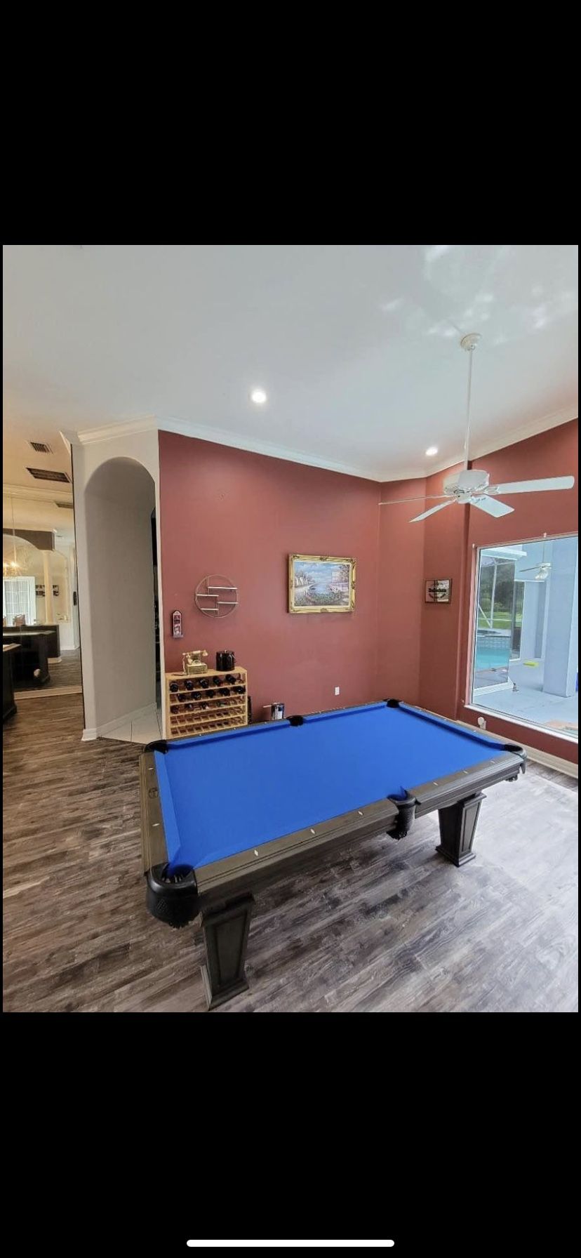 Solid Wood Grey Pool Table