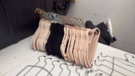 Mixed Lot of 50 Velvet and Wire Hangers