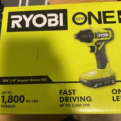 Ryobi 1/4inch Impact Driver With Batteries And Charger