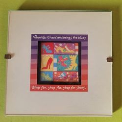 Framed 5"x5" Print: "Shop For Shoes"