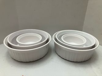 6 Corning Ware French White 6.5” F-24-B, 5.5” F-16-B & 3.5” 4oz Baking Dish EC