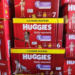Huggies 5, 6, 7 $30 Each Box. 