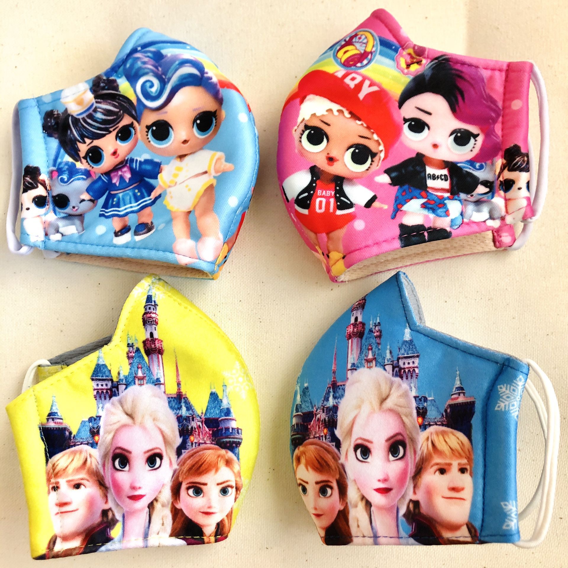 Bundle 4 masks 2 LOL and 2 Elsa Frozen masks