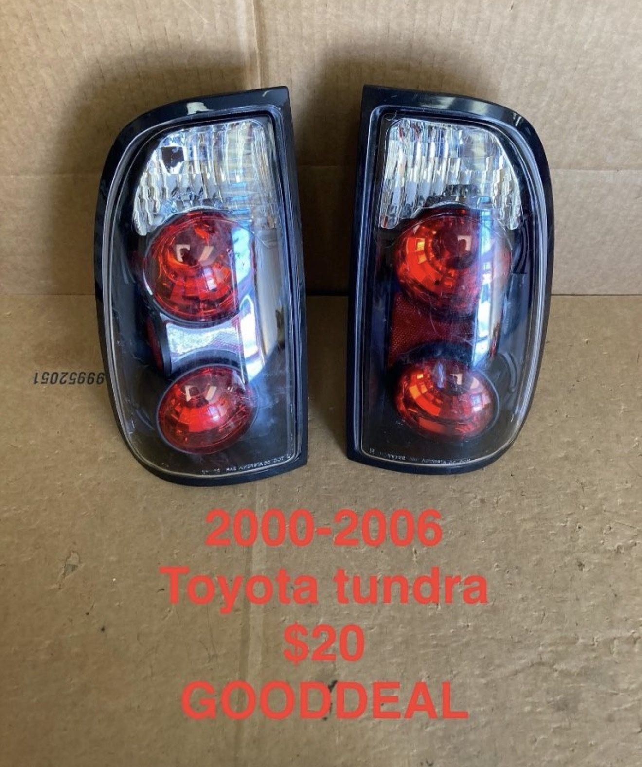 #OT127 FIT 2000-2006 Toyota Tundra Black Halogen Taillight Tail Lights Pair Set