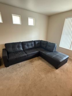 Ashley Furniture Black Leather Couch