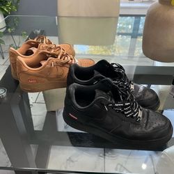 Black, Wheat Supreme Air Force 1s