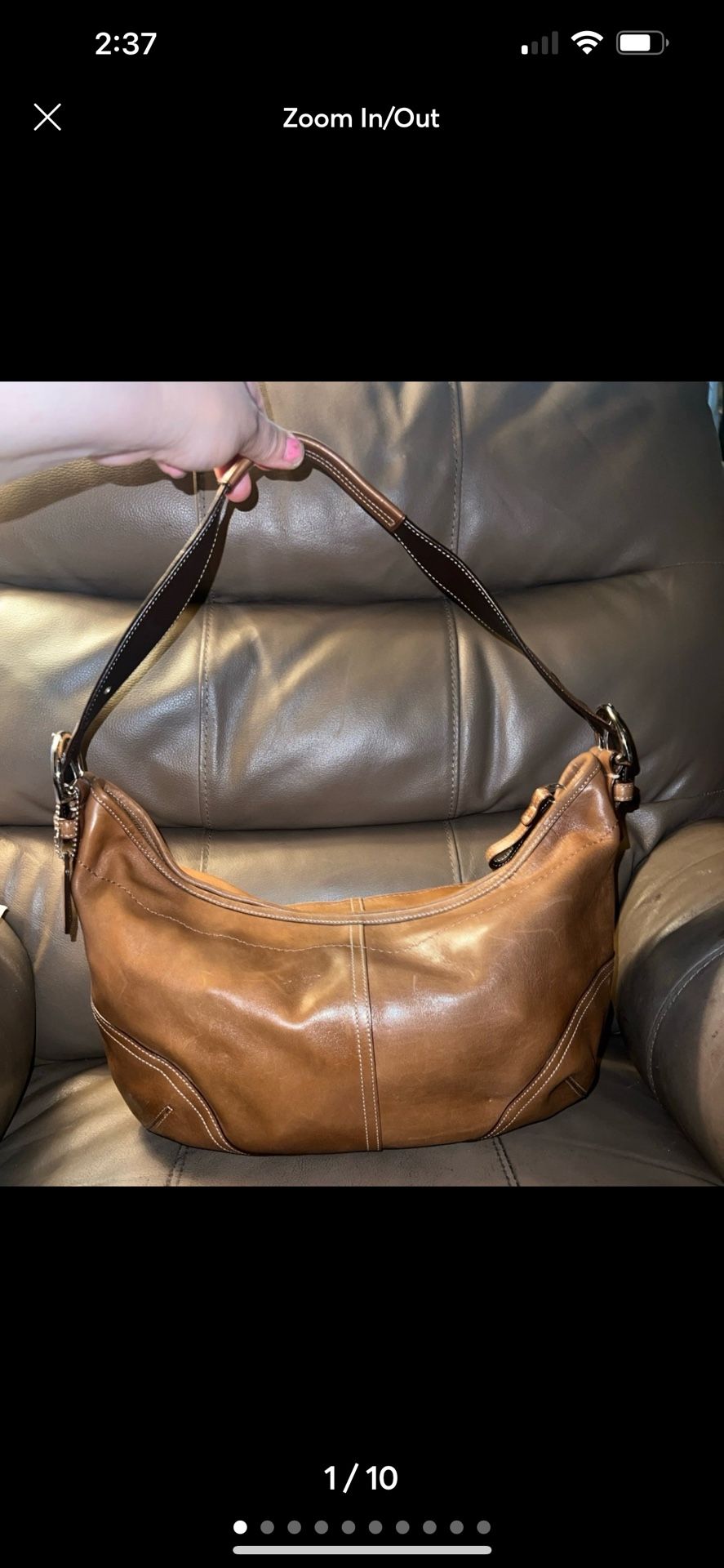 Coach Crescent Leather Large Soho Bag