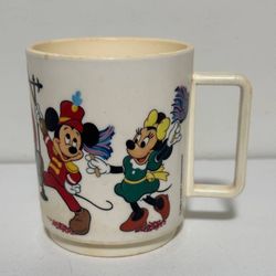Vintage Plastic Deka Walt Disney World Souvenir Cup With Handle