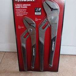 (Brand New)HUSKY 2PC. 12" & 10" Groove Joint Pliers 