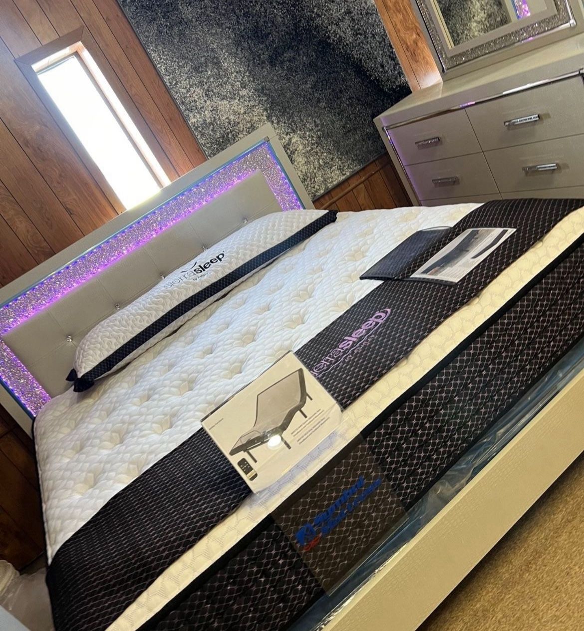 LED LIGHTED FOUR PIECE BEDROOM SUITE