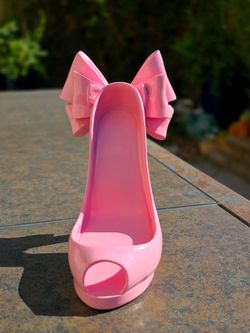 Pink High Heel & Bow Catchall Tray / Vanity Decor
