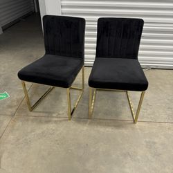 Black & Gold Velvet Chairs