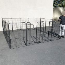 New $270 Large 10x10 FT Heavy Duty 48” Tall 16-Panel Pet Playpen Dog Crate Kennel Exercise Cage Fence