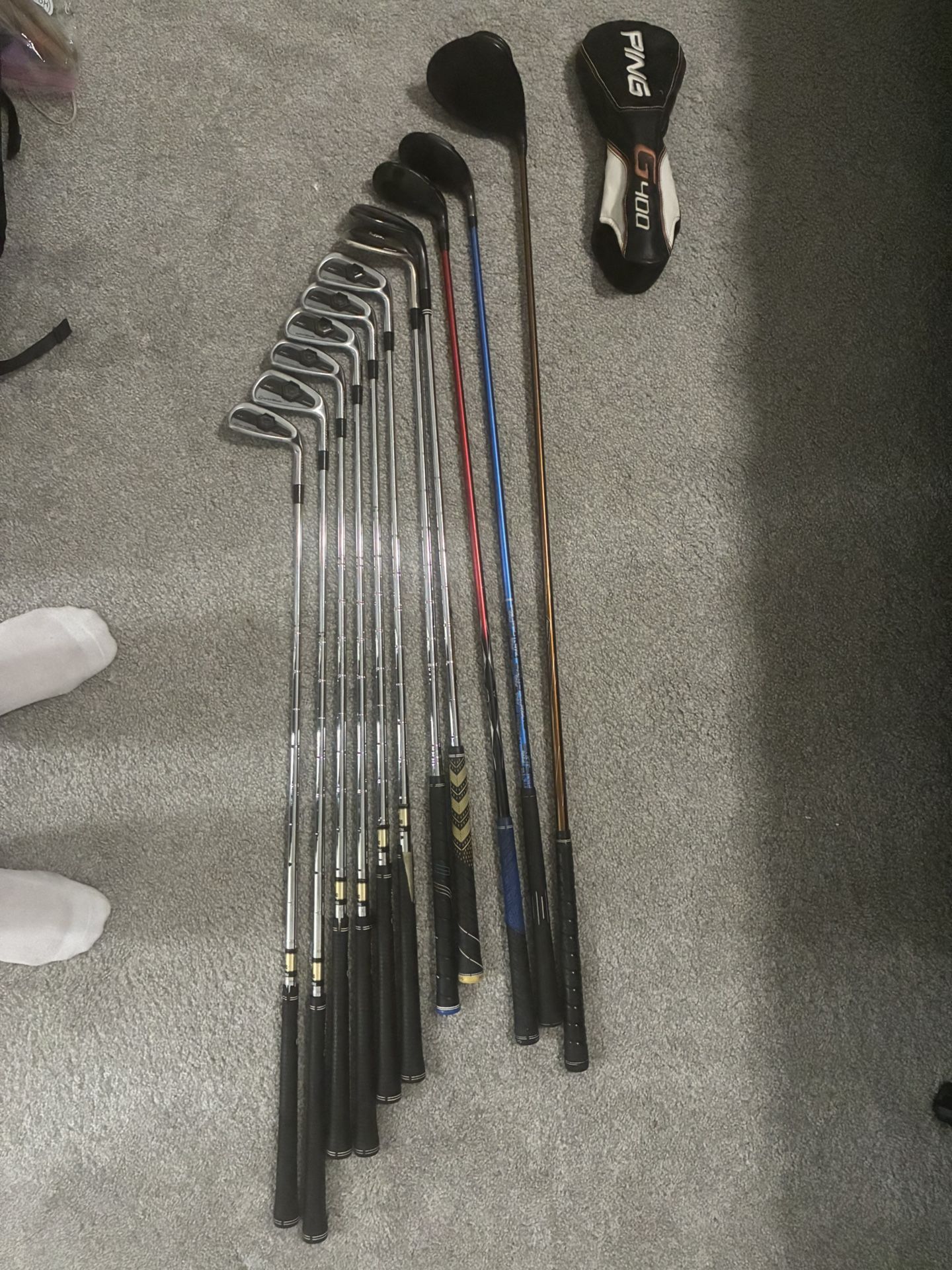 Full Set Of Clubs, 5i-PW, Gap, Sand, Lob, 5 Hybrid, 3 Hybrid, Driver