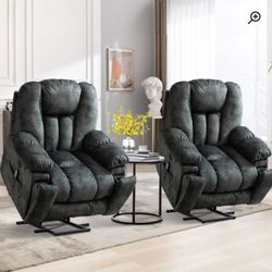 41'' Oversized Power Lift Chair - Heated Massage Electric Recliner with Super Soft Padding