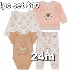 winnie the pooh baby clothes 4pc