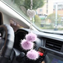 Pompoms Keychain Rainbow Plush Balls Key Chains Decorative Pendant For Women Bag Accessories 