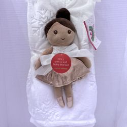Newborn Christmas Blanket With Plushy Ballet Doll