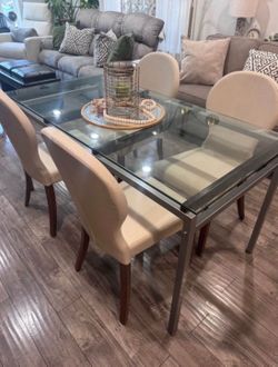 Dinner table with chairs