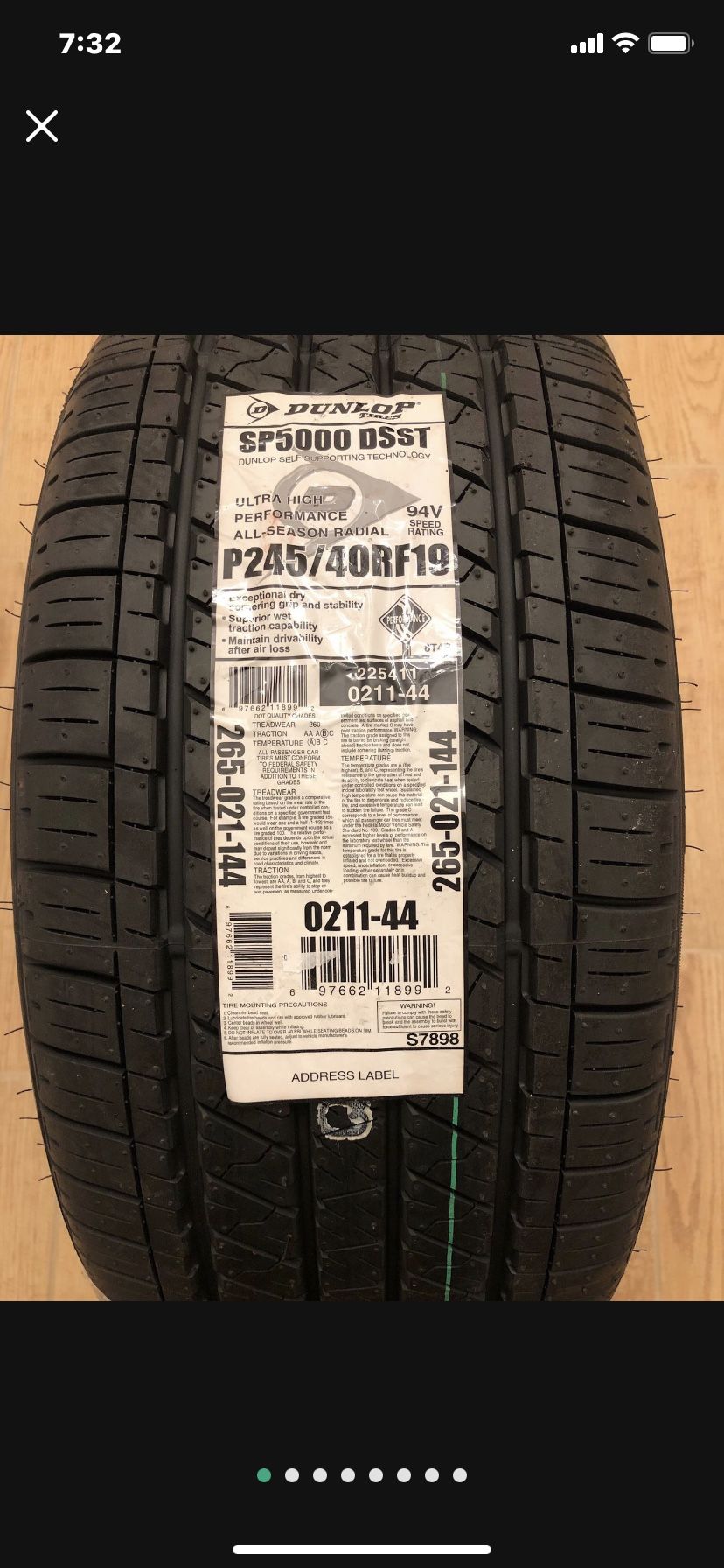 Dunlop JP5000 DSST P245/40/RF19