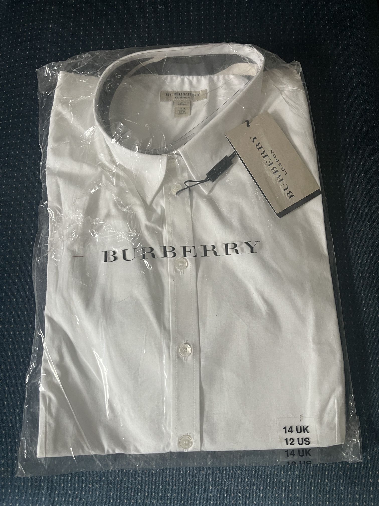 Authentic Burberry White Shirt (unisex) New with tags