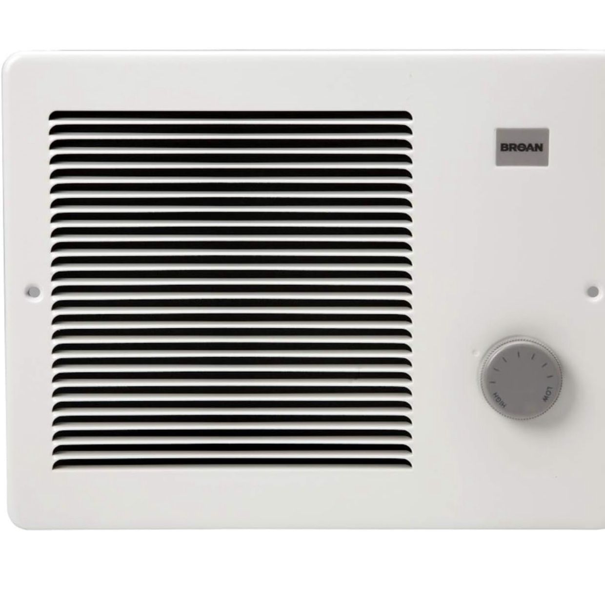Broan-NuTone Wall Heater, White Grille Heater with Built-In Adjustable Thermostat, 750/1500W, 120/240V AC