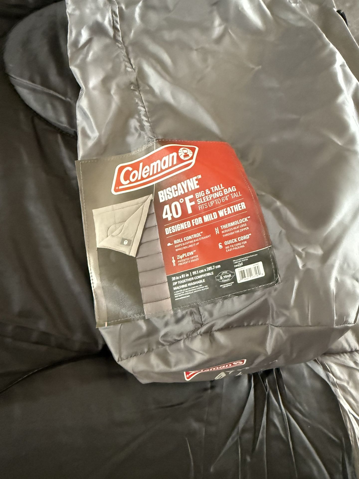 Coleman Biscayne Big &Tall Sleeping Bag Brand New
