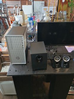 HP Pavilion Desktop/ 24inch Dell Monitor And Key Pad/Logitech Speakers