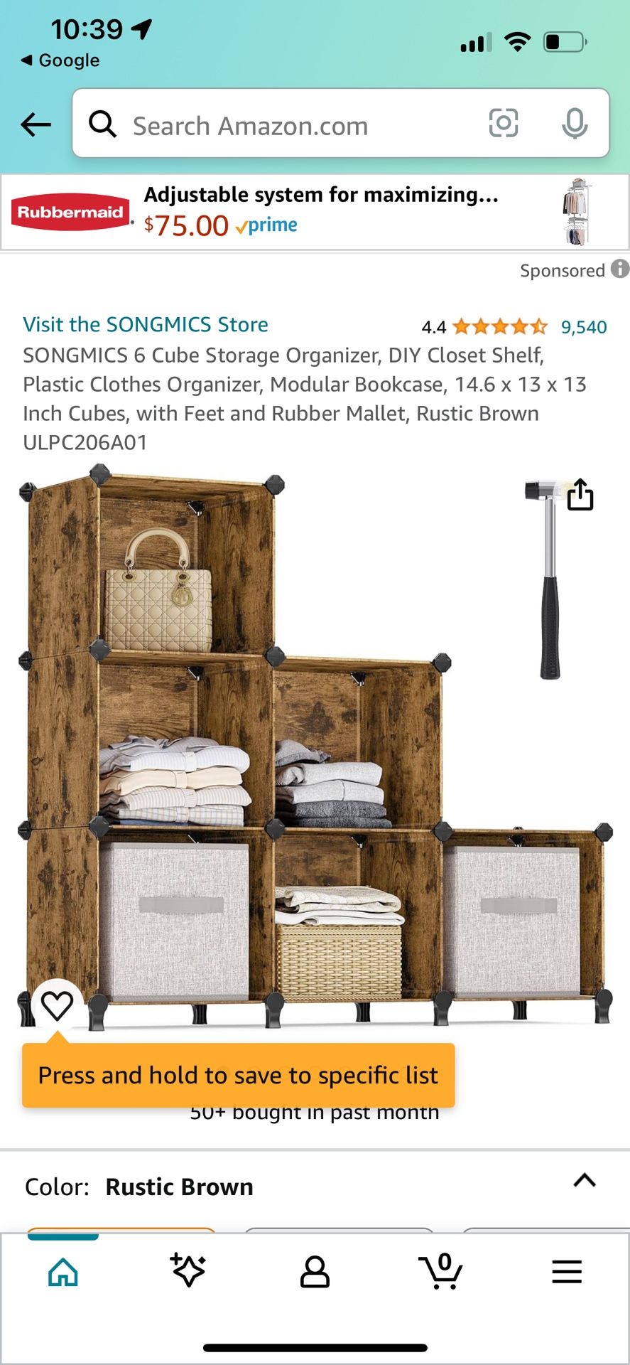 6 Cube Storage Organizer, Clothes Organizer, Modular Bookcase,