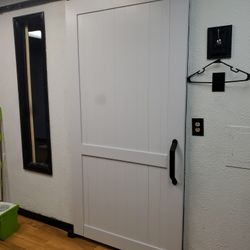 White Barn Door With Hardware