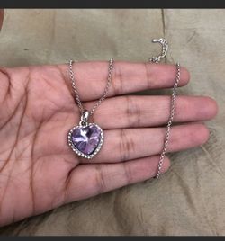 18k WGP Swarovski elements heart pendant necklace