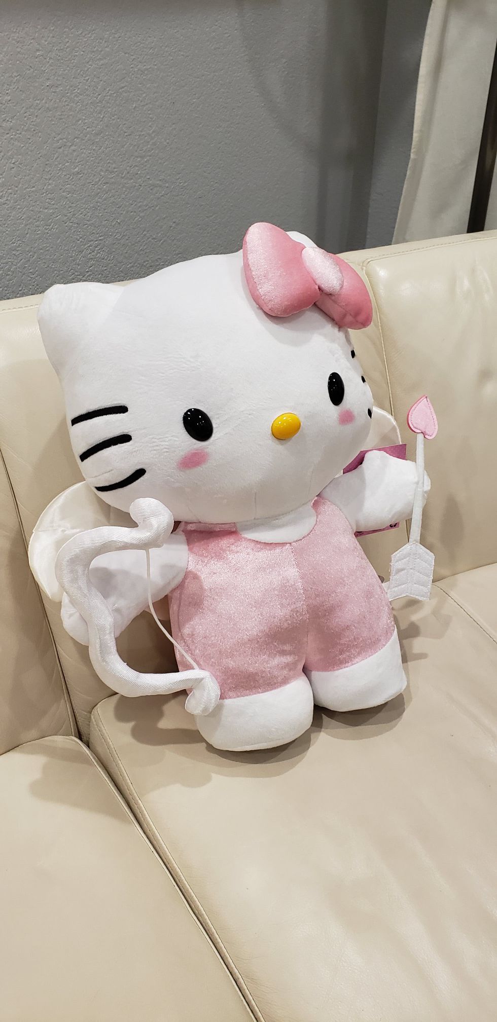 Big Hello Kitty Sanrio Valentine's day love cupid angel 19" tall cute plush stuffed animal brand new with tags. Great Valentine's day gift