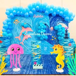 3 Ocean Waves Backdrop 8ft