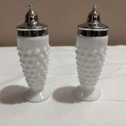 Milk White Hobnail Salt & Pepper Shaker   