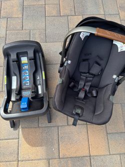 Nuna PIPA infant car seat and base with Uppababy Minu stroller attachments