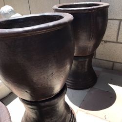 New Flower Pots Made Out Of Cement 26in H x 16in W 