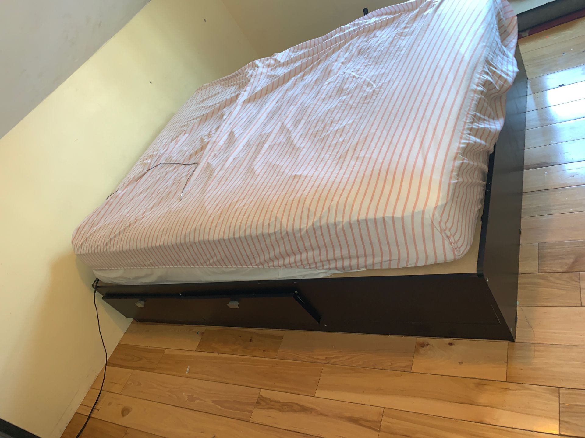 Full size bed frame with mattress