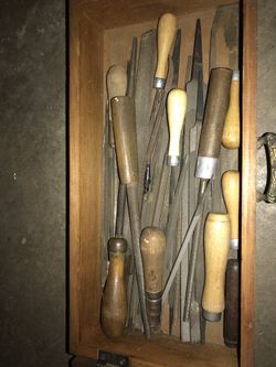 Large box of metal files & rasps