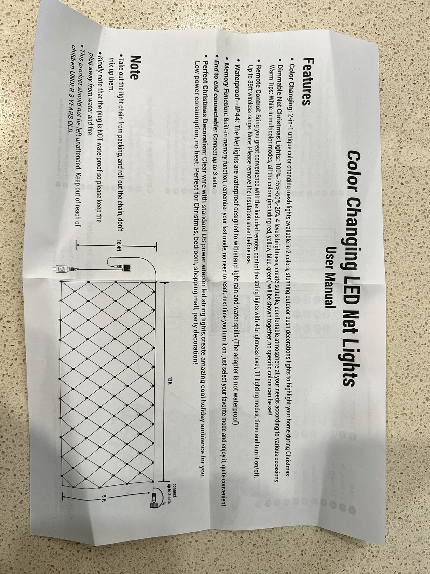 Color-Changing LED Net Lights w/ Remote – NEW